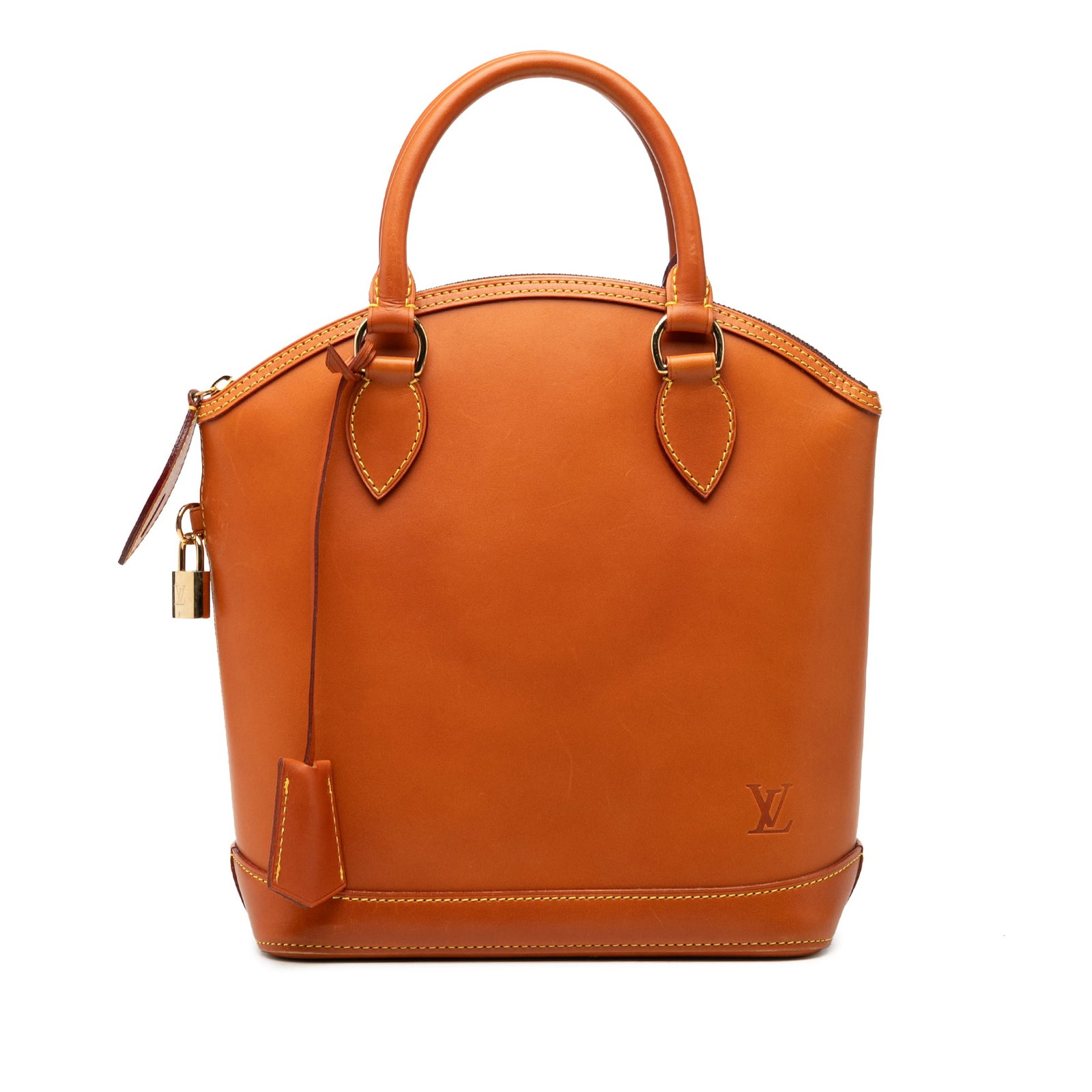 Louis Vuitton Nomade Lockit Vertical Brown Leather Handbag: Louis Vuitton Nomade Lockit Vertical Brown Leather Handbag Louis Vuitton Nomade Lockit Vertical bag crafted in brown leather with rolled leather handles, a top zip closure, and interior slip pockets.