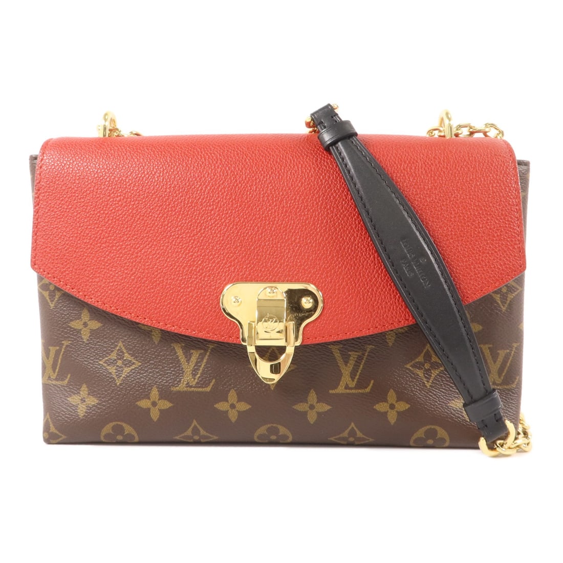 Louis Vuitton Saint Placide M43713 Monogram Shoulder Bag Brown Red: Louis Vuitton Saint Placide M43713 Monogram Shoulder Bag Brown Red Louis Vuitton Saint Placide shoulder bag in Monogram PVC coated canvas with a brown and red colorway. This women's bag features a mag