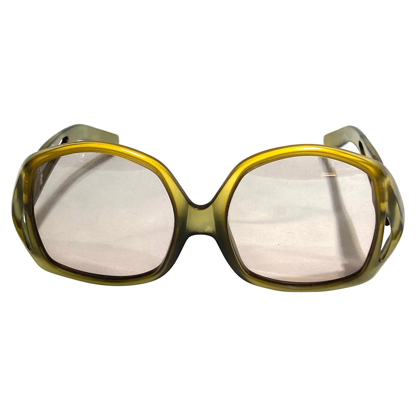 Christian Dior Vintage Sunglasses Green Matte Round Square Frames (1 of 8)