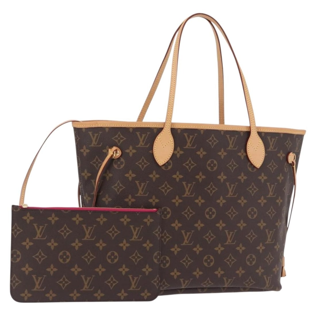 Louis Vuitton M40156 Neverfull MM Monogram Canvas Tote with Pouch: Louis Vuitton M40156 Neverfull MM Monogram Canvas Tote with Pouch Louis Vuitton Neverfull MM tote bag in Monogram canvas. This women's tote includes a dust bag and pouch. The bag is described as being