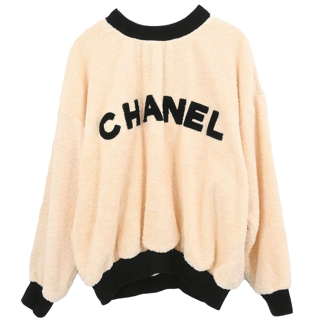 Vintage CHANEL Off White Cotton Long Sleeve T Shirt Size 34: Vintage CHANEL Off White Cotton Long Sleeve T Shirt Size 34 Vintage Chanel off-white top in 100% cotton with a basic long-sleeve T-shirt style and round neckline. Designed for women with a regular fit