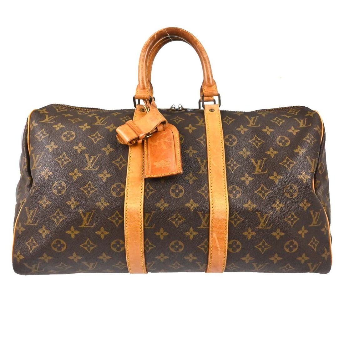 Louis Vuitton Keepall Brown Monogram Canvas Travel Bag: Louis Vuitton Keepall Brown Monogram Canvas Travel Bag Louis Vuitton Keepall in monogram canvas with a brown finish. This unisex bag is made in France and remains functional with no structural issues 
