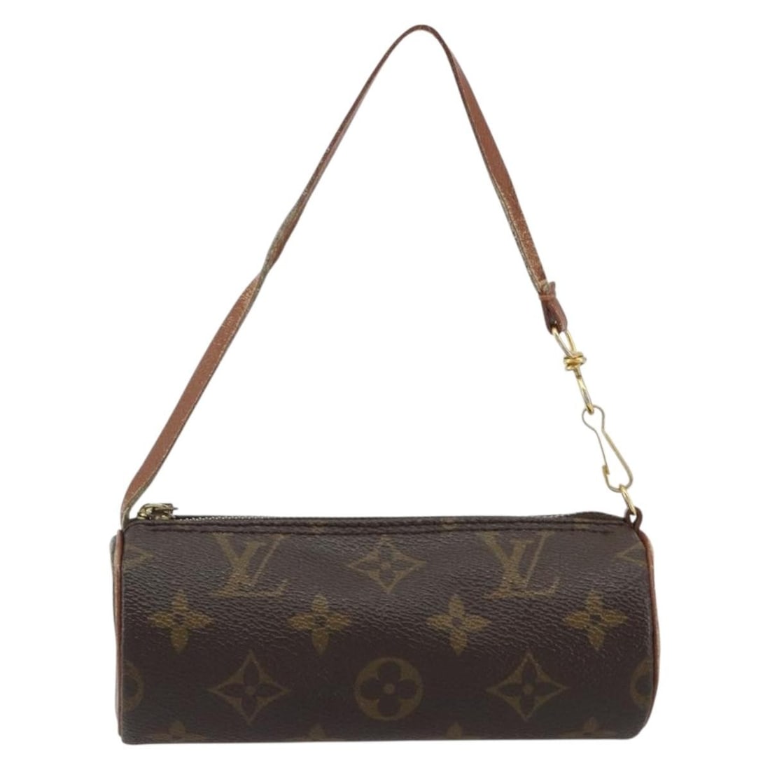 Louis Vuitton Pochette Papillon Brown Monogram Canvas Pouch: Louis Vuitton Pochette Papillon Brown Monogram Canvas Pouch Louis Vuitton Pochette Papillon handbag in brown canvas, made in France. This female model is presented in fair, worn condition with noted e