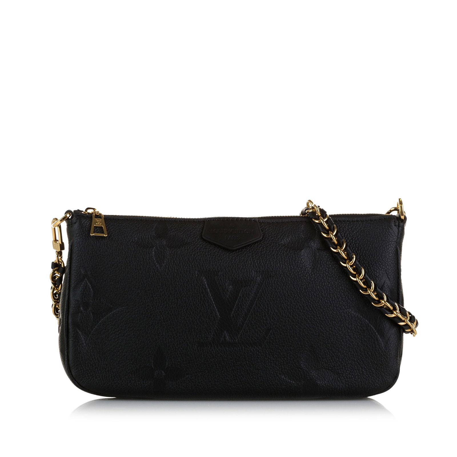 Louis Vuitton Pochette Felicie Bicolor Monogram Empreinte Leather Bag: Louis Vuitton Pochette Felicie Bicolor Monogram Empreinte Leather Bag The Louis Vuitton Monogram Empriente Bicolor Pochette Felicie is a stylish accessory crafted from luxurious leather, featuring a s