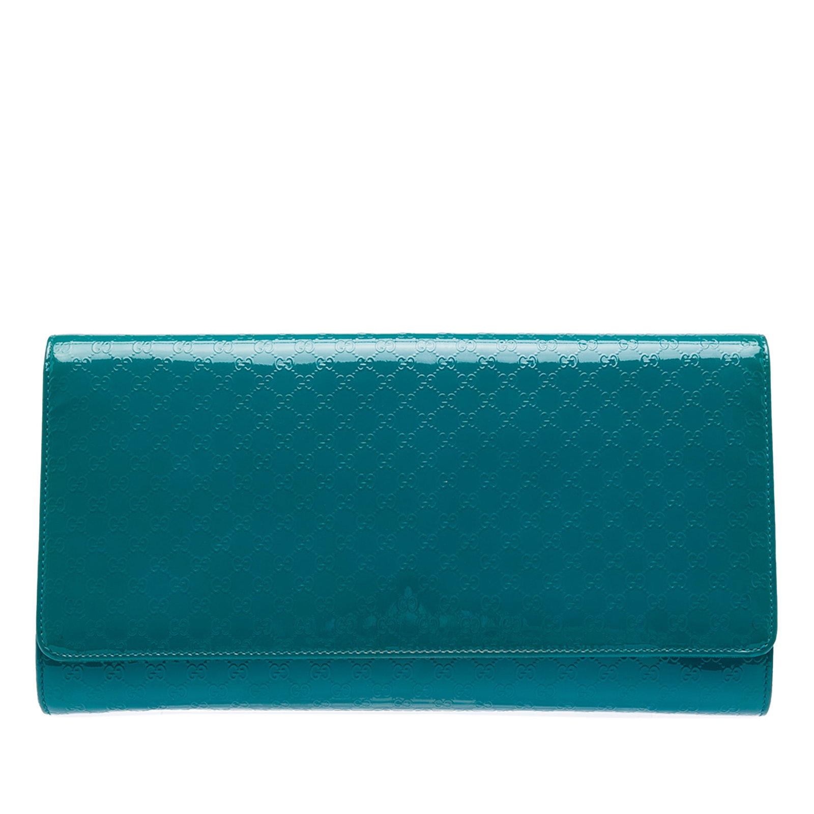 Gucci Broadway Clutch in Blue Patent Leather Microguccissima (1 of 5)