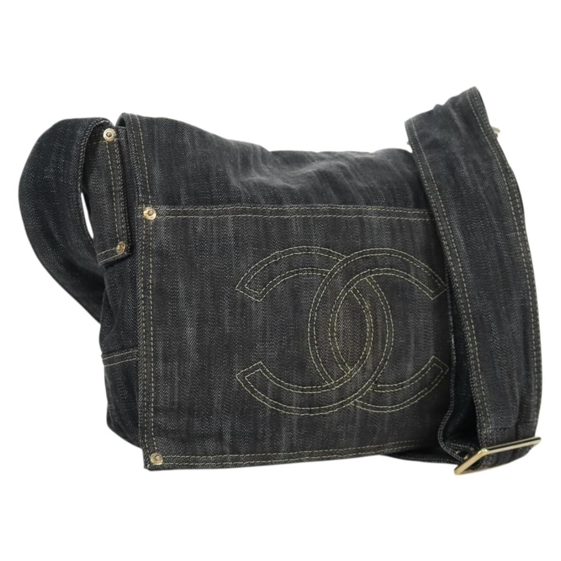 CHANEL Coco Mark Canvas Shoulder Bag Navy Gold Italy: CHANEL Coco Mark Canvas Shoulder Bag Navy Gold Italy Chanel Coco Mark shoulder bag in navy canvas with gold-tone CC detailing. Made in Italy, this women's shoulder bag includes only the item shown in 