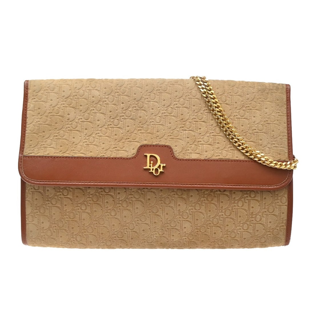 Christian Dior Trotter suede shoulder bag beige: Christian Dior Trotter suede shoulder bag beige Christian Dior Trotter shoulder bag in beige suede. This women's bag is made in France and is presented in good condition, with visible signs of wear fr