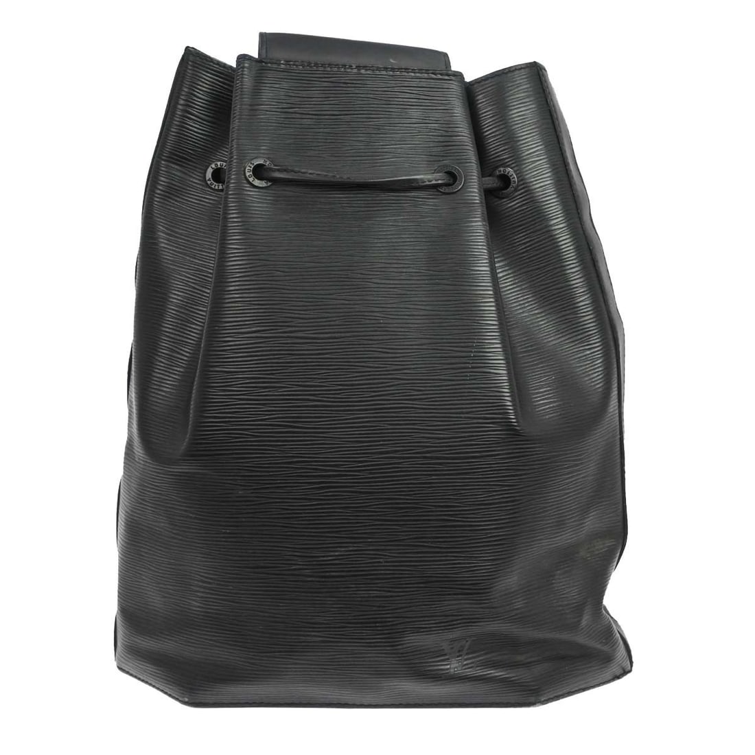 Louis Vuitton M80153 Epi Leather Shoulder Bag Black with Pouch: Louis Vuitton M80153 Epi Leather Shoulder Bag Black with Pouch Vintage Louis Vuitton Sac a de shoulder bag in black Epi leather, made in France. It features a drawstring snap closure, shoulder strap h