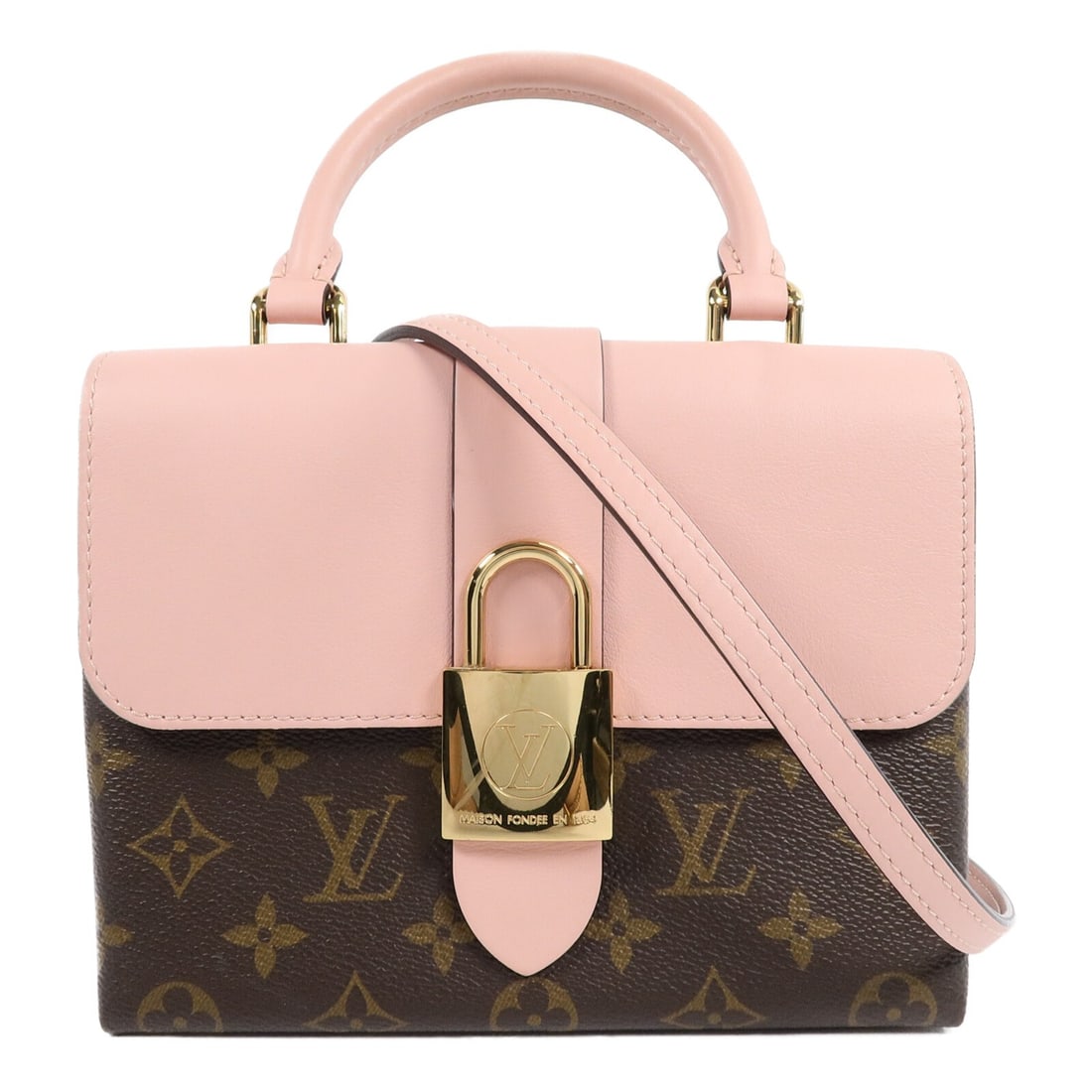 Louis Vuitton Locky BB Monogram Shoulder Bag M44080 Pink: Louis Vuitton Locky BB Monogram Shoulder Bag M44080 Pink Louis Vuitton Locky BB 2way shoulder bag in Monogram and PVC coated canvas, presented in PinkxBrown/Rose Poudre. It features a top handle and i