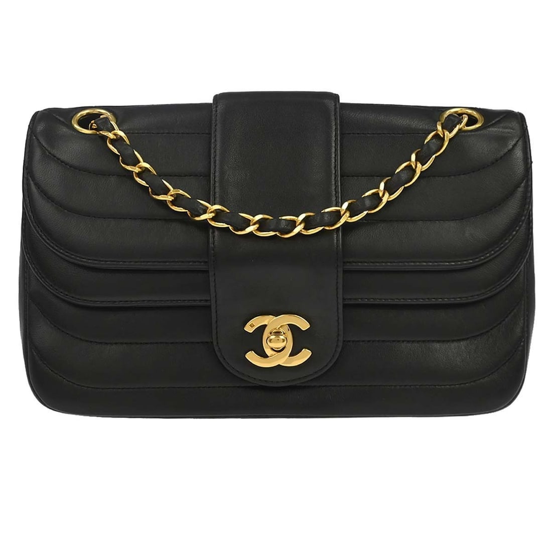 CHANEL Classic Double Flap Small Black Lambskin Shoulder Bag (1 of 17)