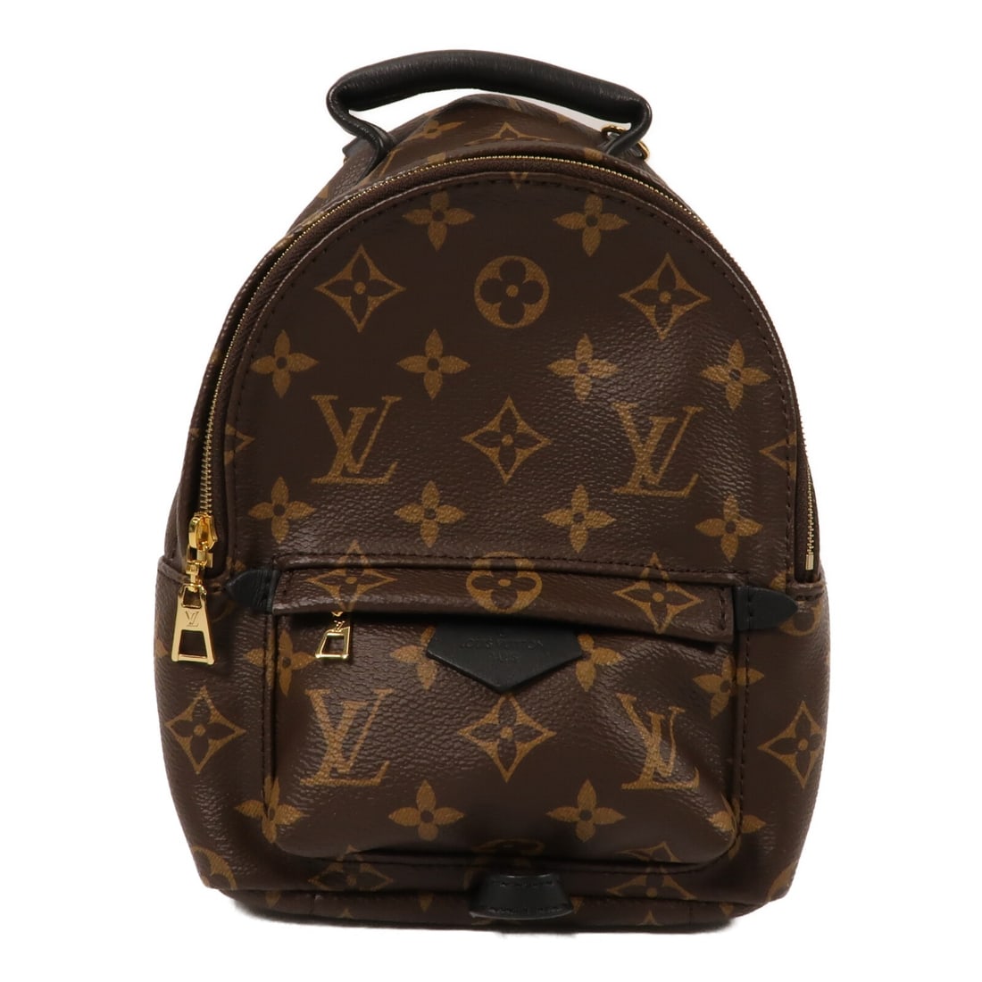 Louis Vuitton Palm Springs Mini Monogram Backpack M44873 Brown: Louis Vuitton Palm Springs Mini Monogram Backpack M44873 Brown Louis Vuitton Palm Spring Mini backpack in brown Monogram PVC coated canvas. This women's ruck daypack features a compact silhouette with