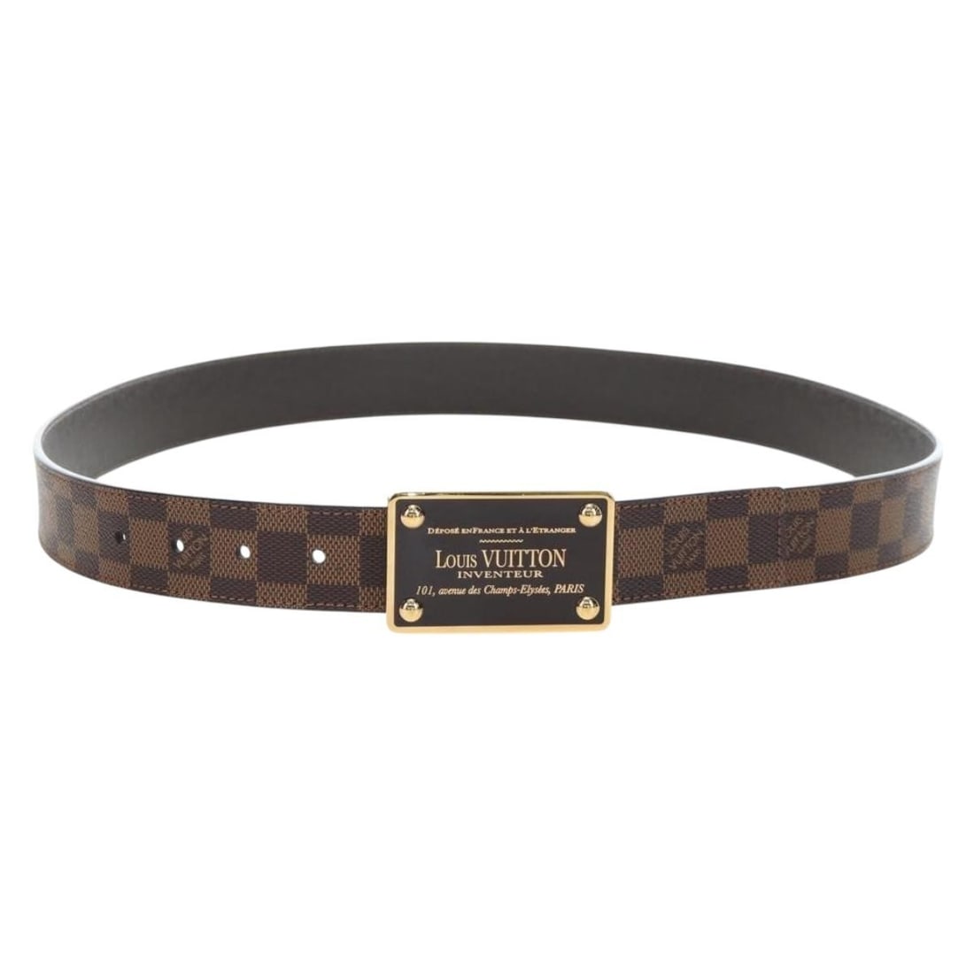 Louis Vuitton M9677 Ceinture Anne Belt Damier Ebene Canvas Women: Louis Vuitton M9677 Ceinture Anne Belt Damier Ebene Canvas Women Louis Vuitton Ceinture Anne Van Tours belt in Damier Ebene canvas. This women's belt is made in Spain and includes the dust bag and ite