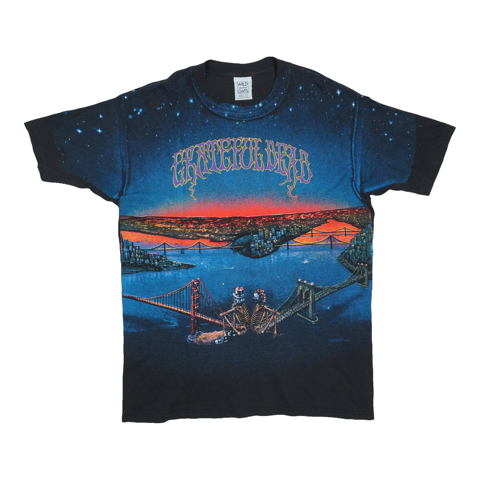 Black 1990s Grateful Dead vintage cotton T shirt L XL: Black 1990s Grateful Dead vintage cotton T shirt L XL Authentic vintage Grateful Dead shirt from the 1990s. This original tee is not a modern reproduction and is presented in good condition with small