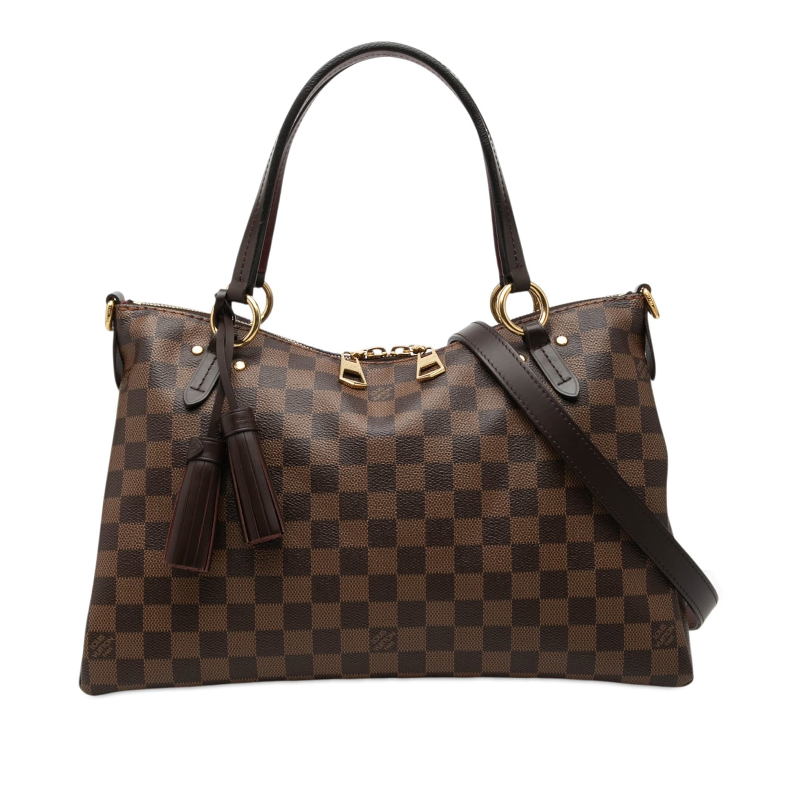 Louis Vuitton Lymington Damier Ebene Brown Tote Bag: Louis Vuitton Lymington Damier Ebene Brown Tote Bag This Louis Vuitton Damier Ebene Lymington handbag features a brown damier ebene canvas body with leather trim, flat leather handles, and a detachabl