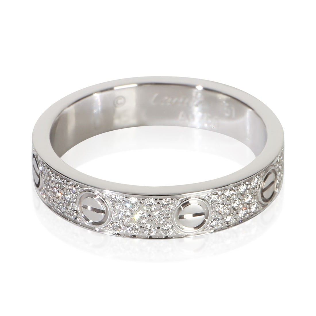 Cartier Small Model Love Ring 18k White Gold Diamond Size 5.75 (1 of 5)