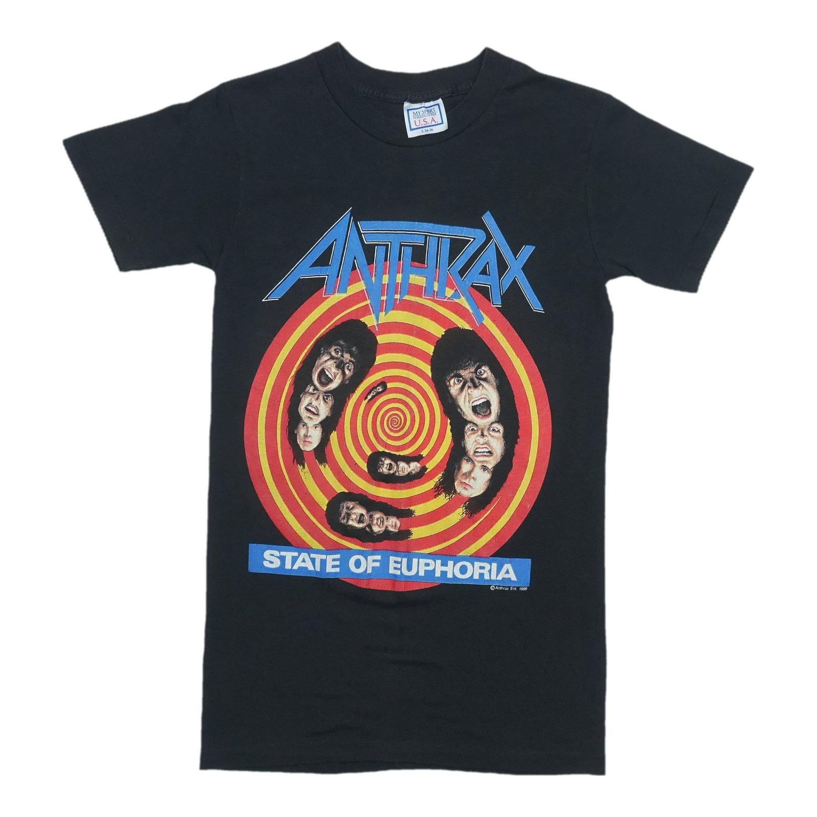 Vintage 1989 Anthrax State Of Euphoria Tour T Shirt Small (1 of 5)
