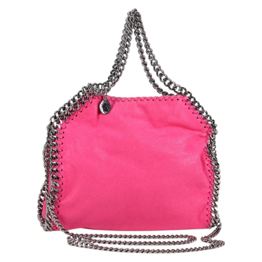 Stella MacCartney 371223 Pink Leather Mini Falabella 2way Shoulder Bag: Stella MacCartney 371223 Pink Leather Mini Falabella 2way Shoulder Bag Stella McCartney Chain Mini Falabella shoulder bag in pink leather, made in Italy. This 2-way style comes with a dust bag and fea
