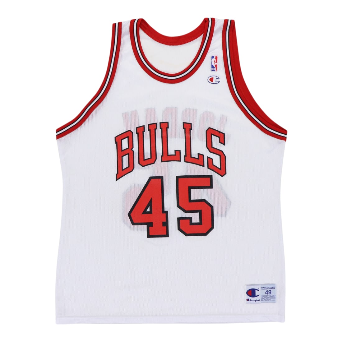 Vintage 1990s Chicago Bulls Michael Jordan NBA Nylon Jersey: Vintage 1990s Chicago Bulls Michael Jordan NBA Nylon Jersey Authentic vintage 1990s Michael Jordan Chicago Bulls NBA jersey with front and back graphics. This original vintage piece is not a modern re