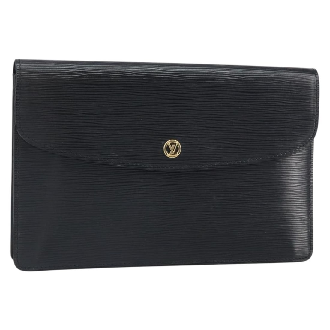 Louis Vuitton Montaigne 27 Epi Leather Black Clutch M52652: Louis Vuitton Montaigne 27 Epi Leather Black Clutch M52652 This Louis Vuitton Montaigne 27 clutch bag is crafted from black Epi leather and features a sleek, structured silhouette. The bag has a zip-t