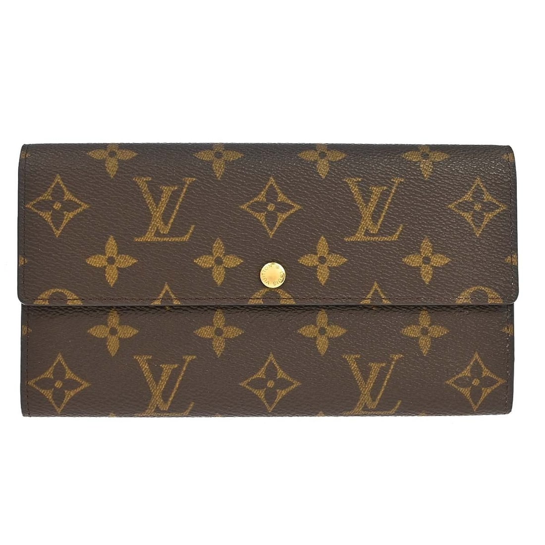 Louis Vuitton M61725 Porte Monnaie Credit Monogram Canvas Wallet: Louis Vuitton M61725 Porte Monnaie Credit Monogram Canvas Wallet Vintage Louis Vuitton Porte Monnaie Credit wallet in brown Monogram canvas and leather. This folding wallet features the Monogram patte