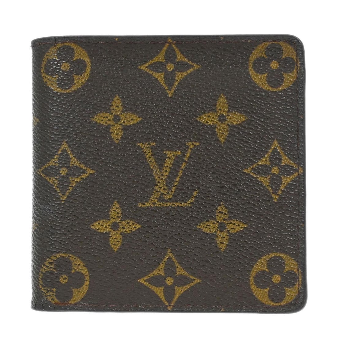 Louis Vuitton M61665 Monogram Canvas Folding Wallet Brown: Louis Vuitton M61665 Monogram Canvas Folding Wallet Brown Louis Vuitton Porte Billet Cartes Credit Monnaie wallet in brown Monogram canvas with a folding design and button logo accent. This women's wa
