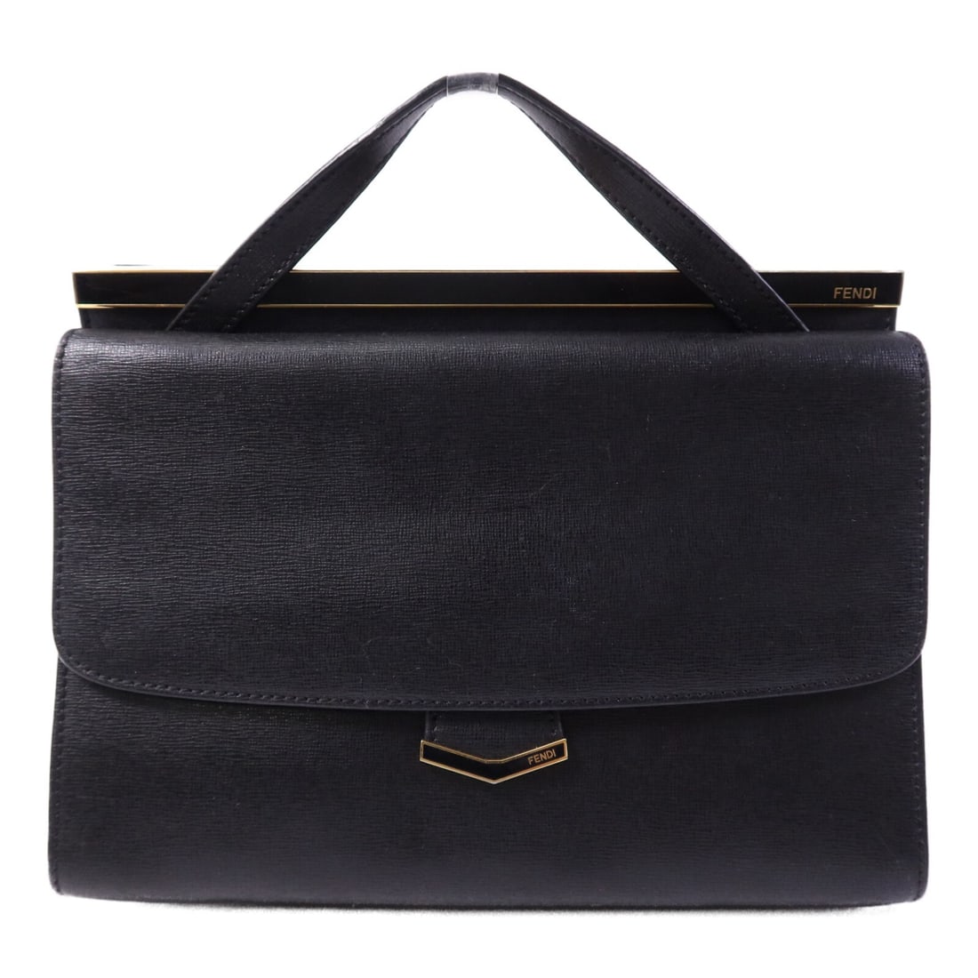 Fendi Demi Jour Black Calfskin Handbag 8BT222.D7E: Fendi Demi Jour Black Calfskin Handbag 8BT222.D7E FENDI Demi Jour handbag in black calfskin (cowhide) with a black frame color. This women's regular-size handbag is made in Italy and is identified by 