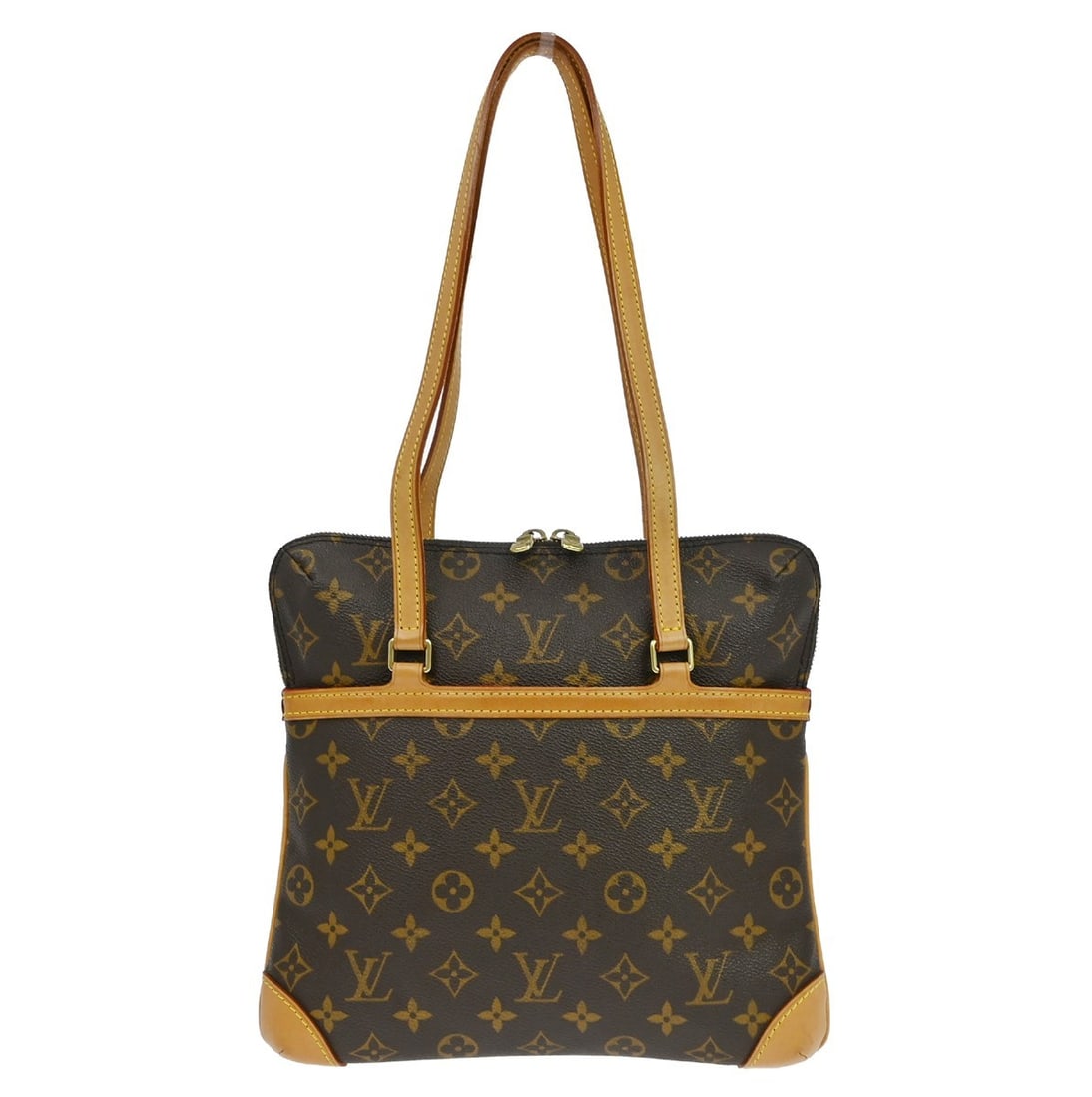 Louis Vuitton Coussin GM Monogram Shoulder Bag M51141: Louis Vuitton Coussin GM Monogram Shoulder Bag M51141 Vintage Louis Vuitton Monogram Coussin GM shoulder bag in brown Monogram canvas with leather trim and a beige lining. This women's shoulder bag fe