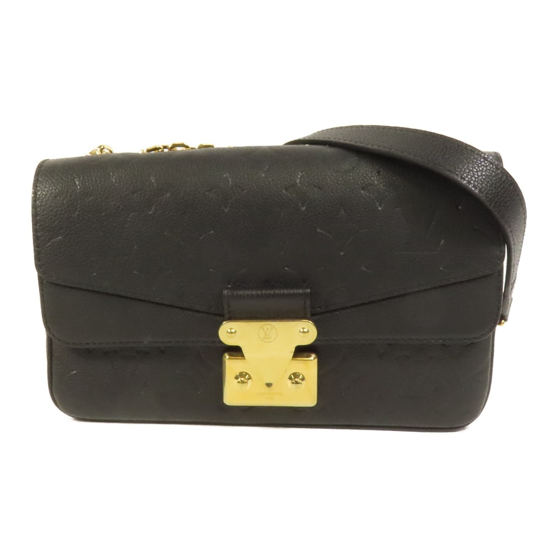 Louis Vuitton Marceau M46200 Black Monogram Empreinte Shoulder Bag: Louis Vuitton Marceau M46200 Black Monogram Empreinte Shoulder Bag Louis Vuitton Marceau shoulder bag in black Monogram Empreinte and calfskin (cowhide). This women's bag features a flap closure, blac