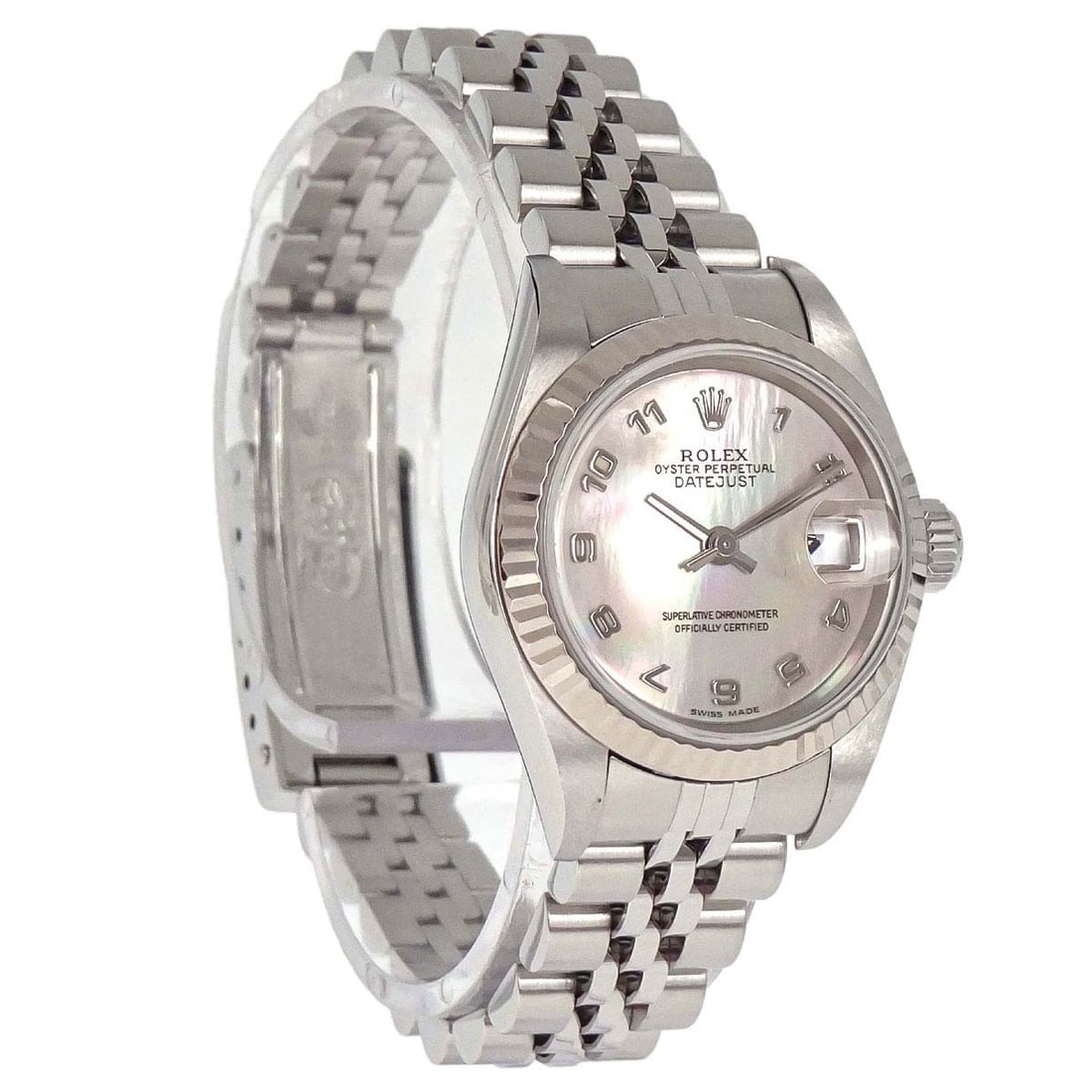 Rolex Datejust 79174NR 26mm Automatic Stainless Steel Women's Wristwatch: Rolex Datejust 79174NR 26mm Automatic Stainless Steel Women's Wristwatch Rolex Oyster Perpetual Datejust women's wristwatch with a 26 mm stainless steel case and silver dial. It features an automatic 