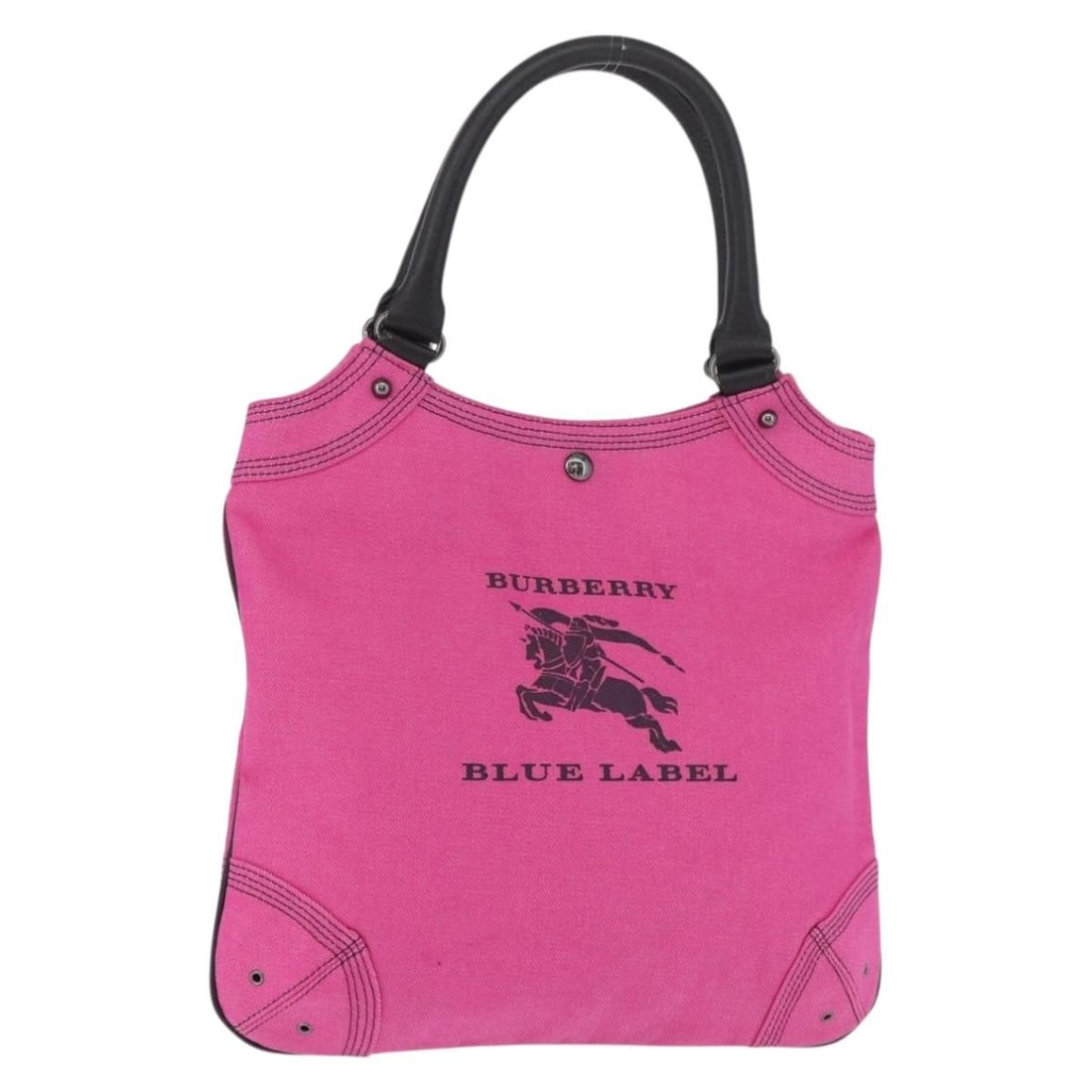 Burberry Blue Label Pink Canvas Tote Hand Bag Japan: Burberry Blue Label Pink Canvas Tote Hand Bag Japan Authentic Burberry Blue Label pink canvas handbag made in Japan. This women's handbag has a slim profile and comes as shown, without the original it