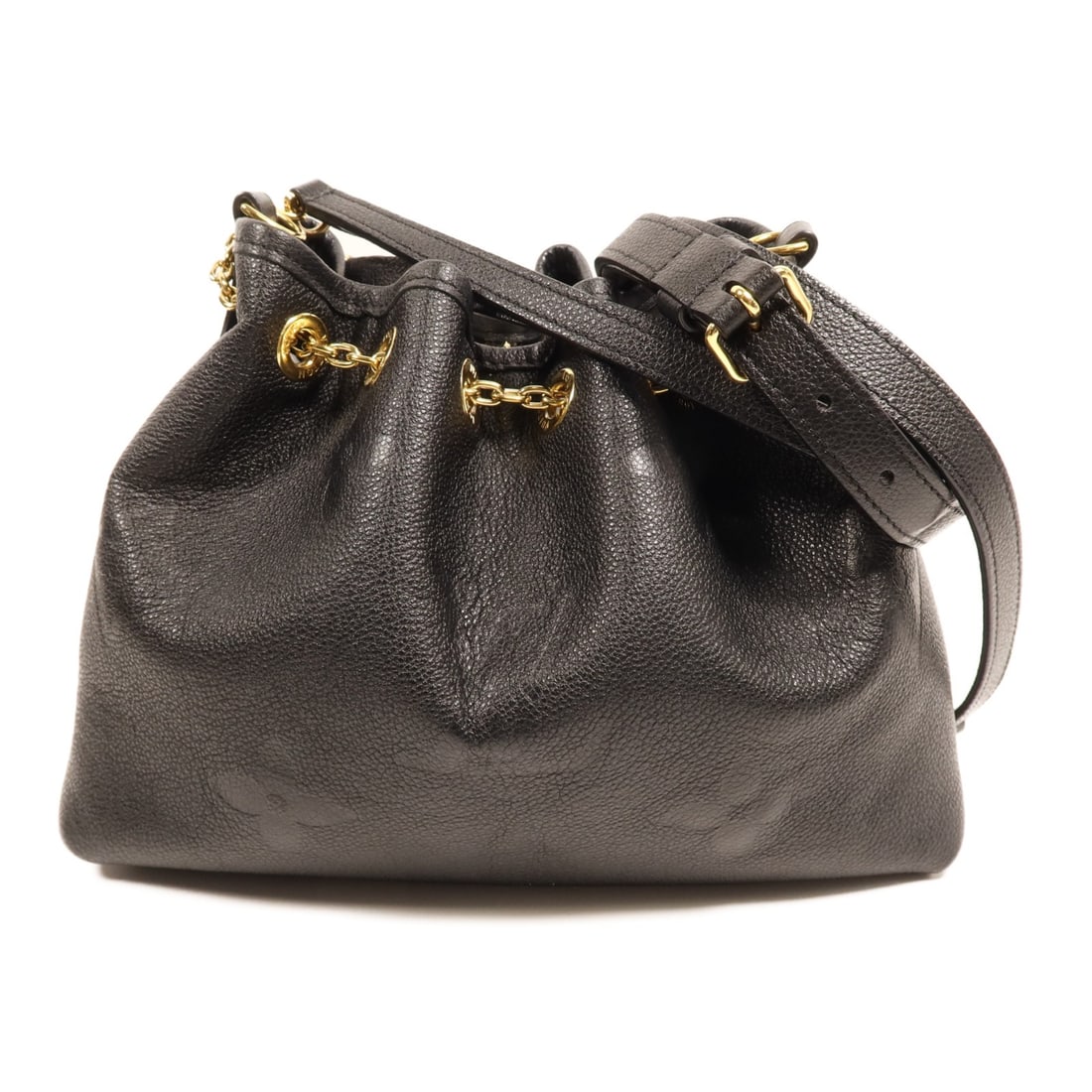Louis Vuitton M47209 Monogram Empreinte 2 Way Shoulder Bag Black: Louis Vuitton M47209 Monogram Empreinte 2 Way Shoulder Bag Black Louis Vuitton 2-way shoulder bag in black Monogram Empreinte calfskin. This women's bag features a structured black design and includes