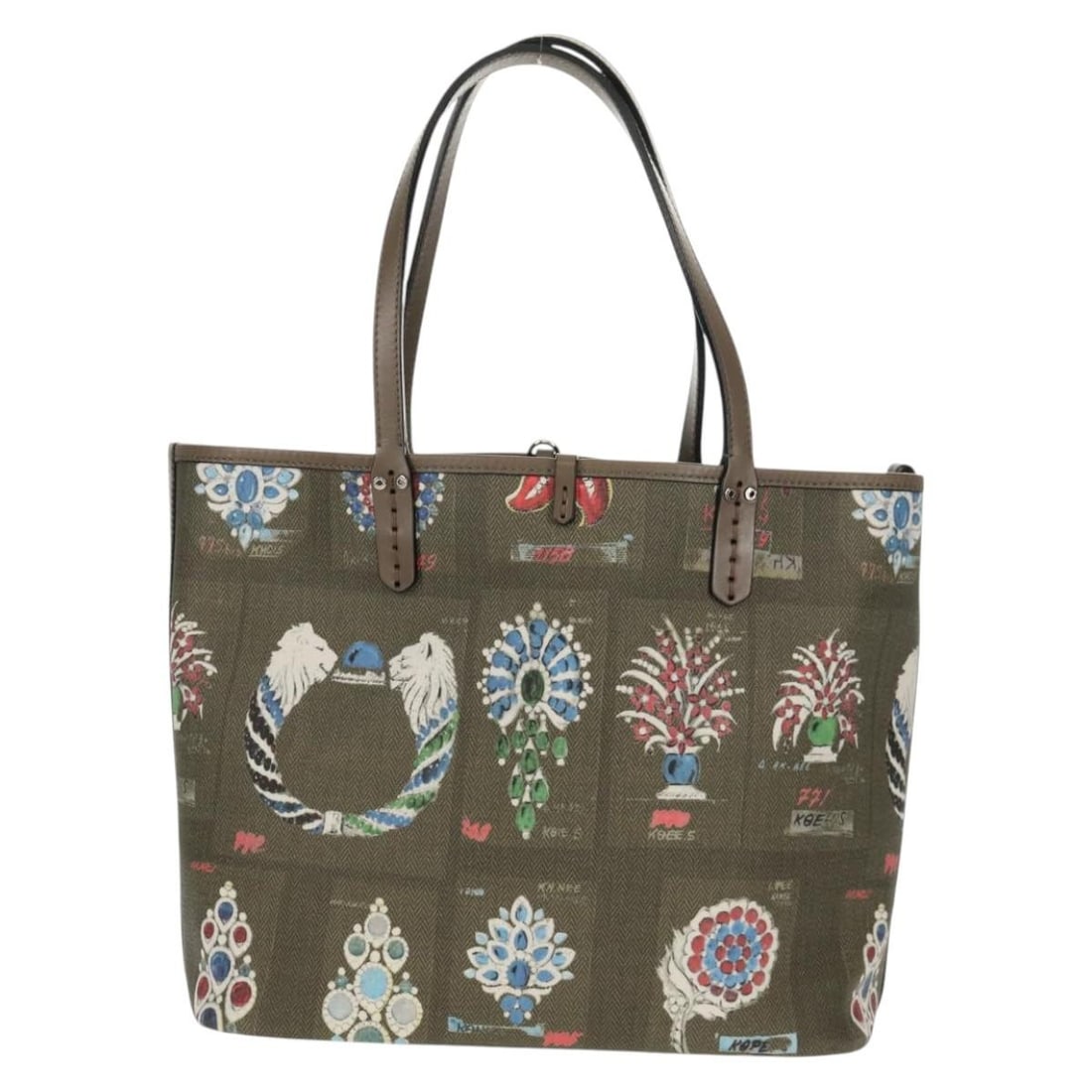 Gray Leather Bvlgari Tote Bag for Women 32cm by 28cm by 15cm (1 of 18)