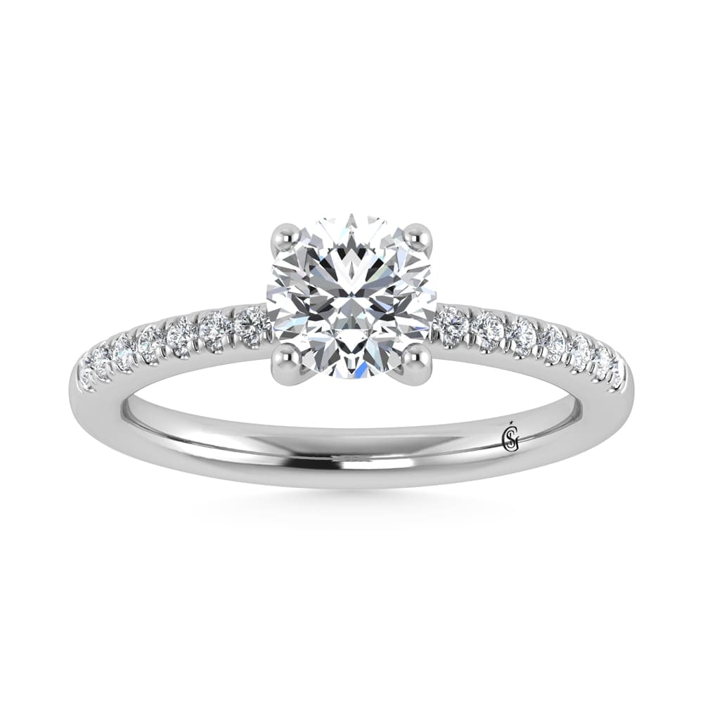 14K White Gold Lab Grown Diamond 1 Ct.Tw. Round Shape Hidden Halo Engagement Ring: 14K White Gold Lab Grown Diamond 1 Ct.Tw. Round Shape Hidden Halo Engagement Ring Discover subtle brilliance and modern elegance with our Hidden Halo Diamond Engagement Ring. This elegant engagement r
