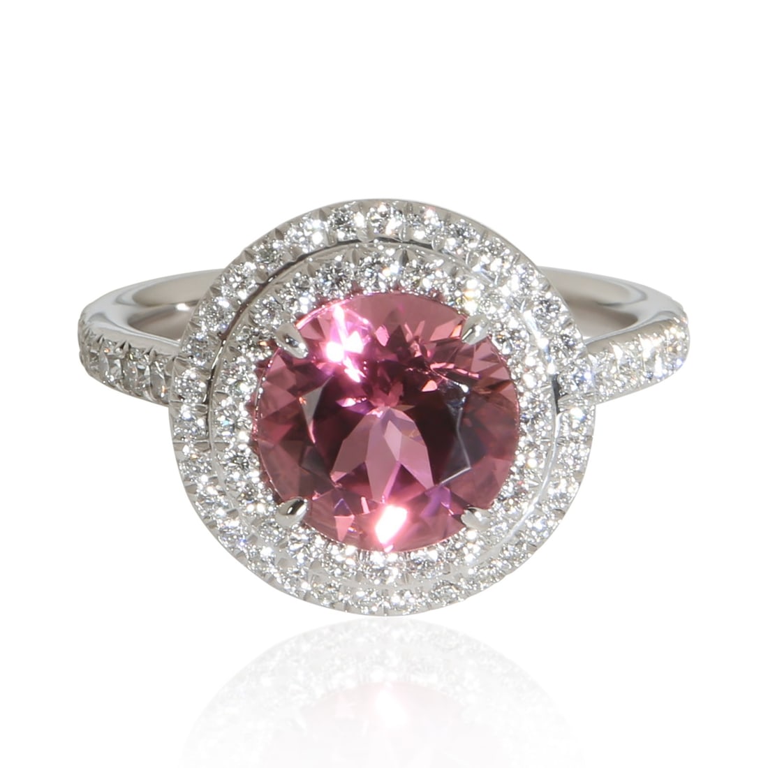 Tiffany & Co. Soleste Platinum Ring with Tourmaline and Diamond Size 5 (1 of 6)