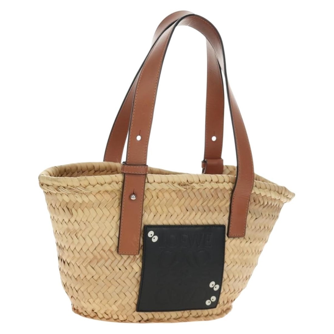 LOEWE Studio Ghibli Totoro Small Basket Handbag Beige Wood (1 of 18)