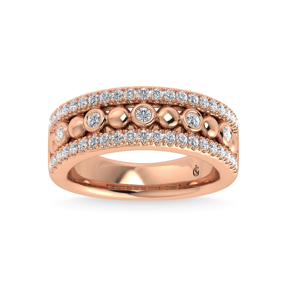 14K Two Tone Diamond 1/2 Ct.Tw. Fashion Band: 14K Two Tone Diamond 1/2 Ct.Tw. Fashion Band 14k Two Tone Stone Color: G-h Stone Clarity: Si2 Each ring is presented in standard size 6.5. Complimentary resizing is available between sizes 510 (in 1/4