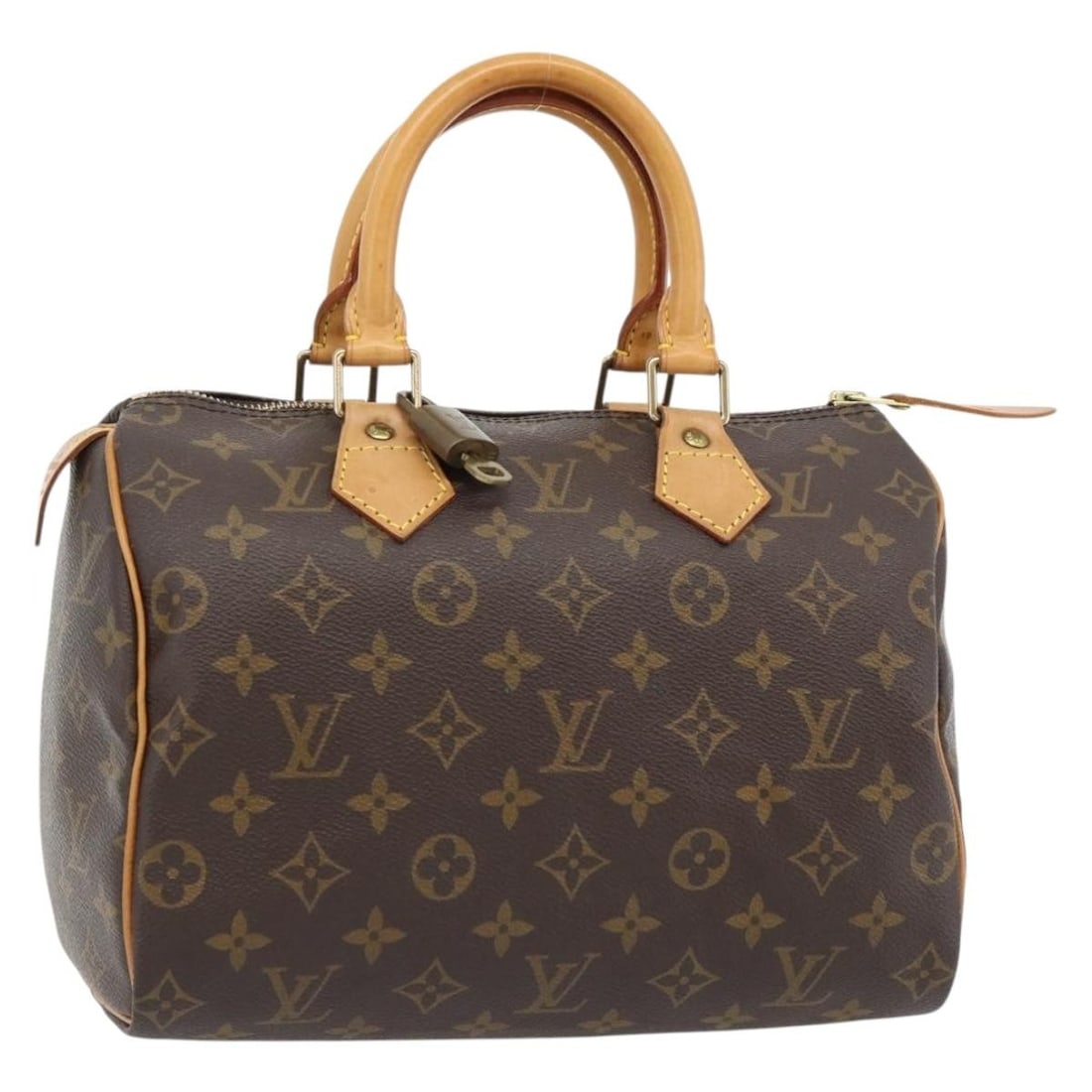 Louis Vuitton M41528 Speedy 25 Monogram Canvas Handbag: Louis Vuitton M41528 Speedy 25 Monogram Canvas Handbag Louis Vuitton Speedy 25 handbag in Monogram canvas, made in France. This women's handbag includes a dust bag, padlock, and one key. Condition is 