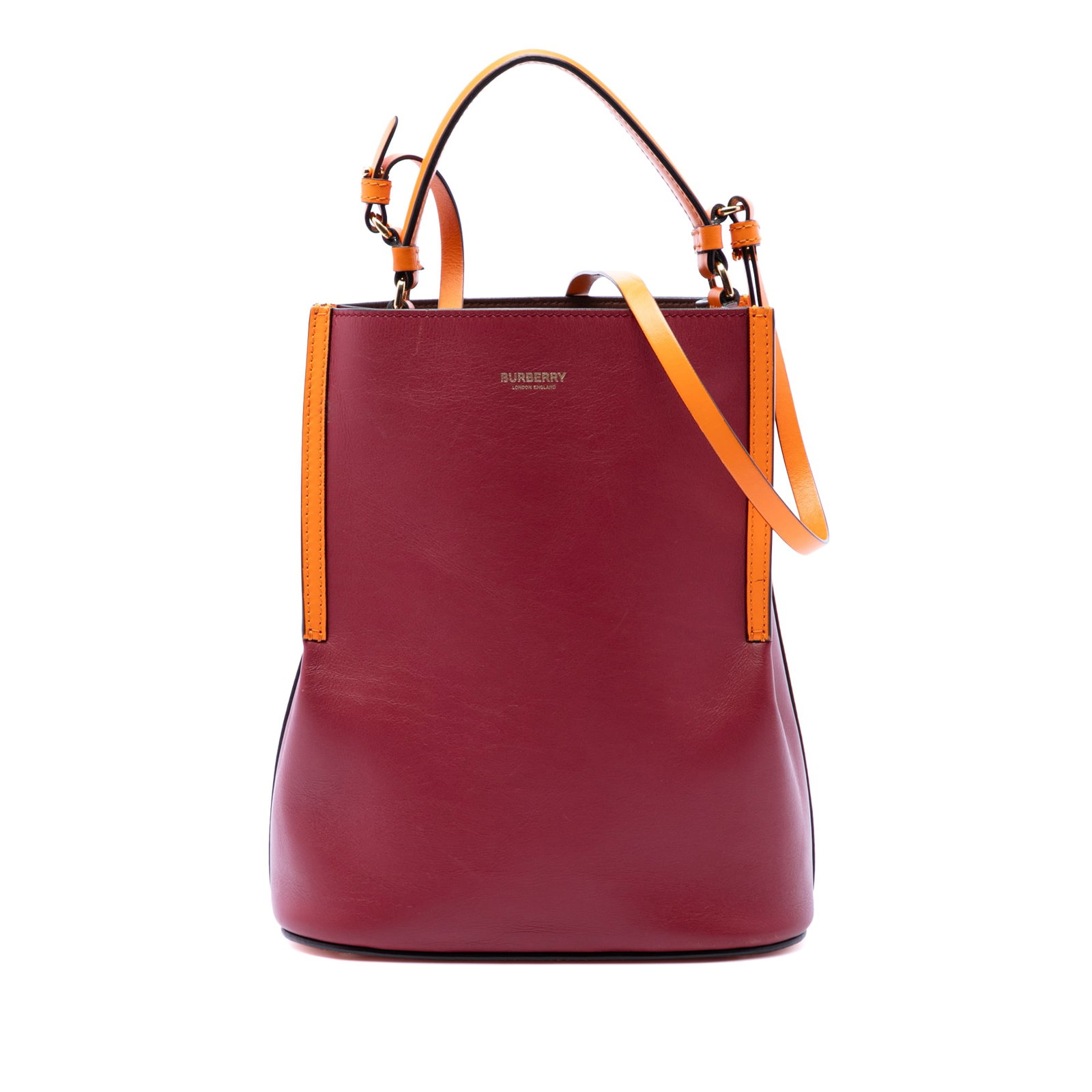Burberry Peggy Small Red Leather Bucket Bag with Zip Pouch (1 of 7)