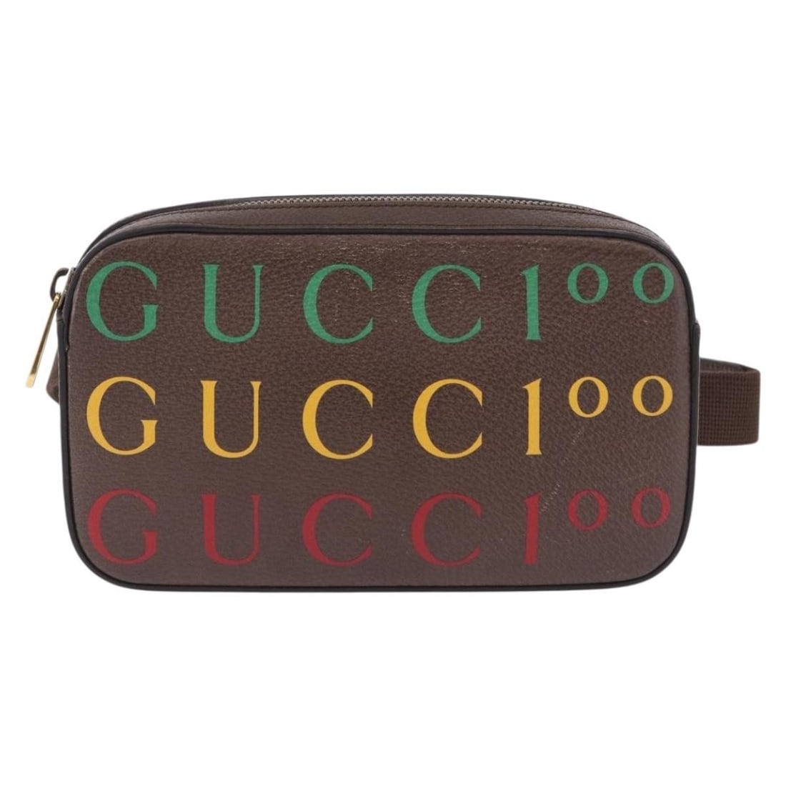 Gucci Aria 100th Anniversary Printed Leather Belt Bag: Gucci Aria 100th Anniversary Printed Leather Belt Bag Gucci Aria 100th Anniversary Belt printed leather item in brown leather. This unisex piece is made in Italy and remains in good condition, showing