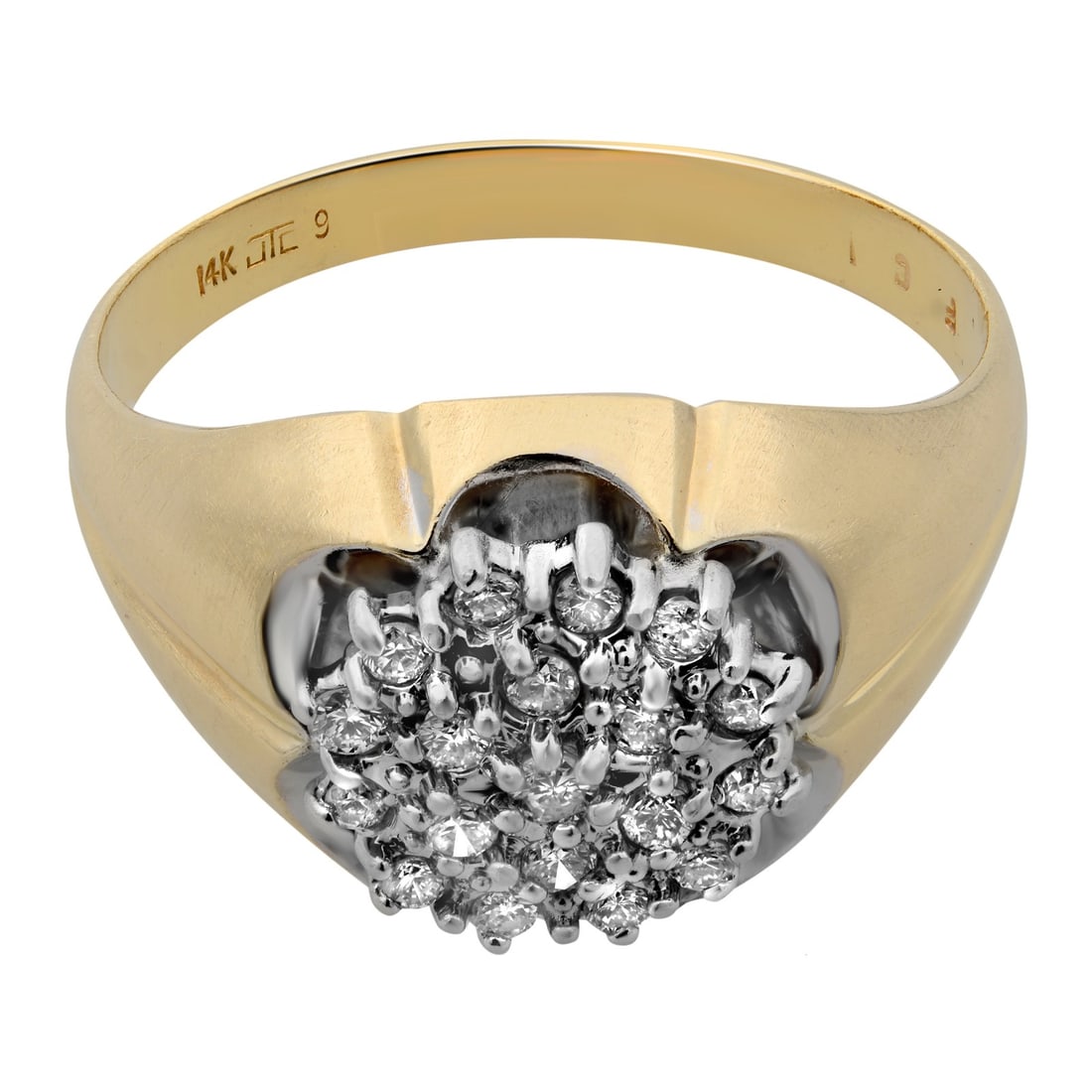 Rachel Koen 0.50Cttw Diamond Pinky Ring in 14K Yellow Gold Size 8: Rachel Koen 0.50Cttw Diamond Pinky Ring in 14K Yellow Gold Size 8 This stunning ladies' ring showcases a captivating display of prong-set round brilliant cut diamonds, totaling 0.50 carats. Crafted fr