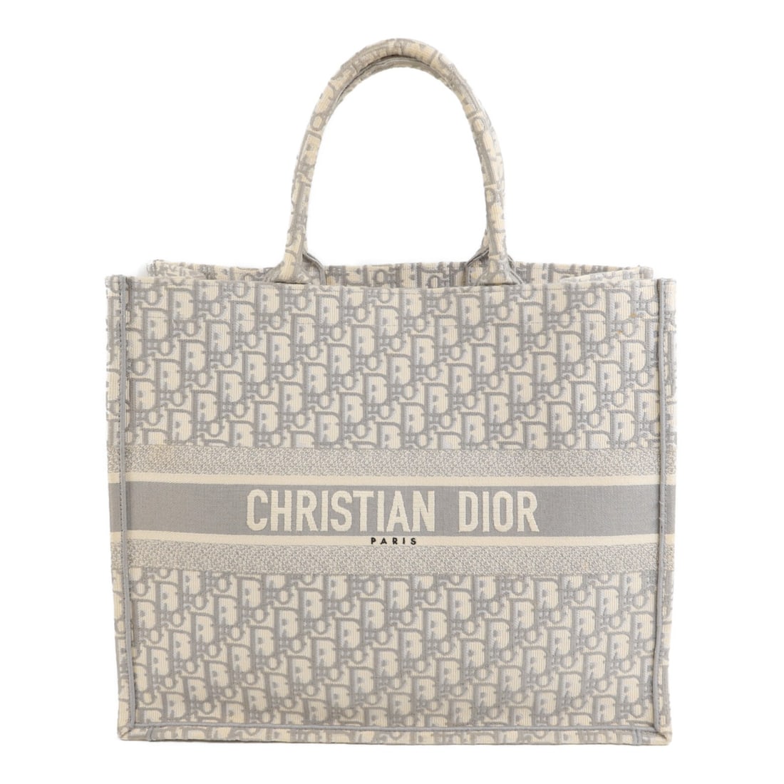 Dior CD Book Tote Large Canvas Bag Gray White M1286ZRIW-M932 (1 of 14)