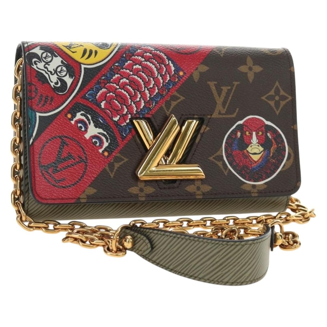 Louis Vuitton M67270 Twist MM Monogram Canvas Shoulder Bag: Louis Vuitton M67270 Twist MM Monogram Canvas Shoulder Bag Louis Vuitton Monogram Kabuki Twist MM shoulder bag in Monogram Canvas, made in France. This women's shoulder bag features a monogram exterio