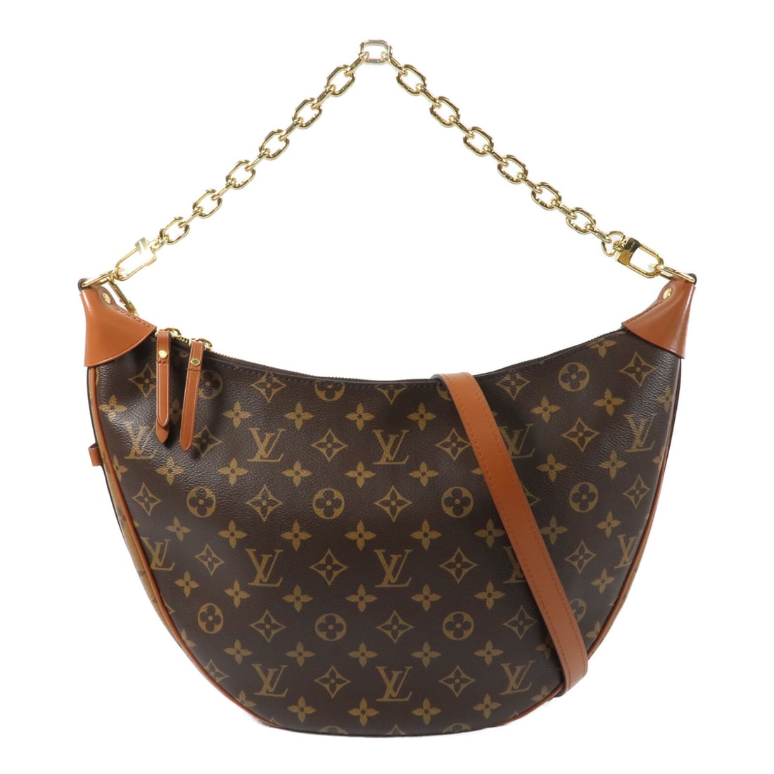 Louis Vuitton Loop Hobo 2 Way Shoulder Bag M46311 Monogram Brown: Louis Vuitton Loop Hobo 2 Way Shoulder Bag M46311 Monogram Brown A Louis Vuitton LV GHW Loop Hobo 2 Way Shoulder Bag, model M46311, in brown Monogram x PVC coated canvas. This bag features a 2-way des