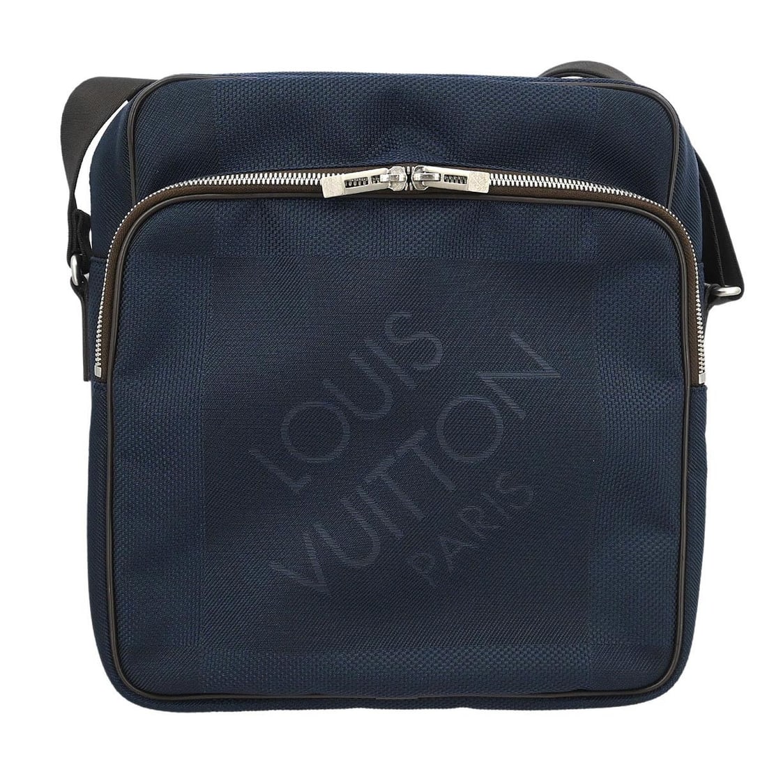 Louis Vuitton Damier Geant Pilot Crossbody Shoulder Bag Navy N41159: Louis Vuitton Damier Geant Pilot Crossbody Shoulder Bag Navy N41159 Louis Vuitton Damier Geant Pilot shoulder bag in navy Damier Geant canvas with leather trim. This medium bag features a crossbody st