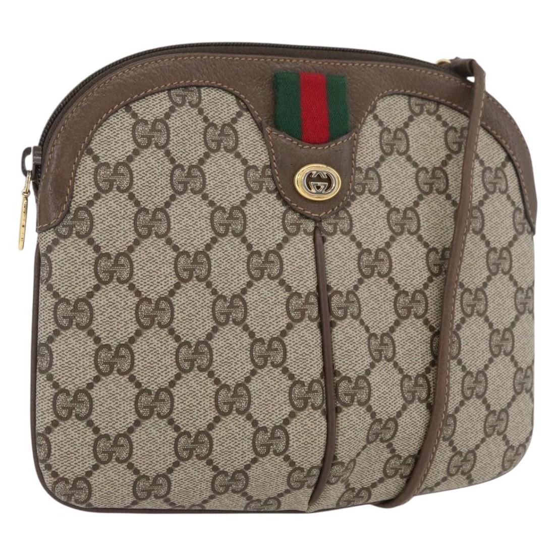 Gucci 904 02 047 GG Supreme Sherry Line Shoulder Bag Beige Gold: Gucci 904 02 047 GG Supreme Sherry Line Shoulder Bag Beige Gold Gucci GG Supreme Web Sherry Line shoulder bag in beige and gold PVC leather with GG canvas. Made in Italy, this women's bag is offered w
