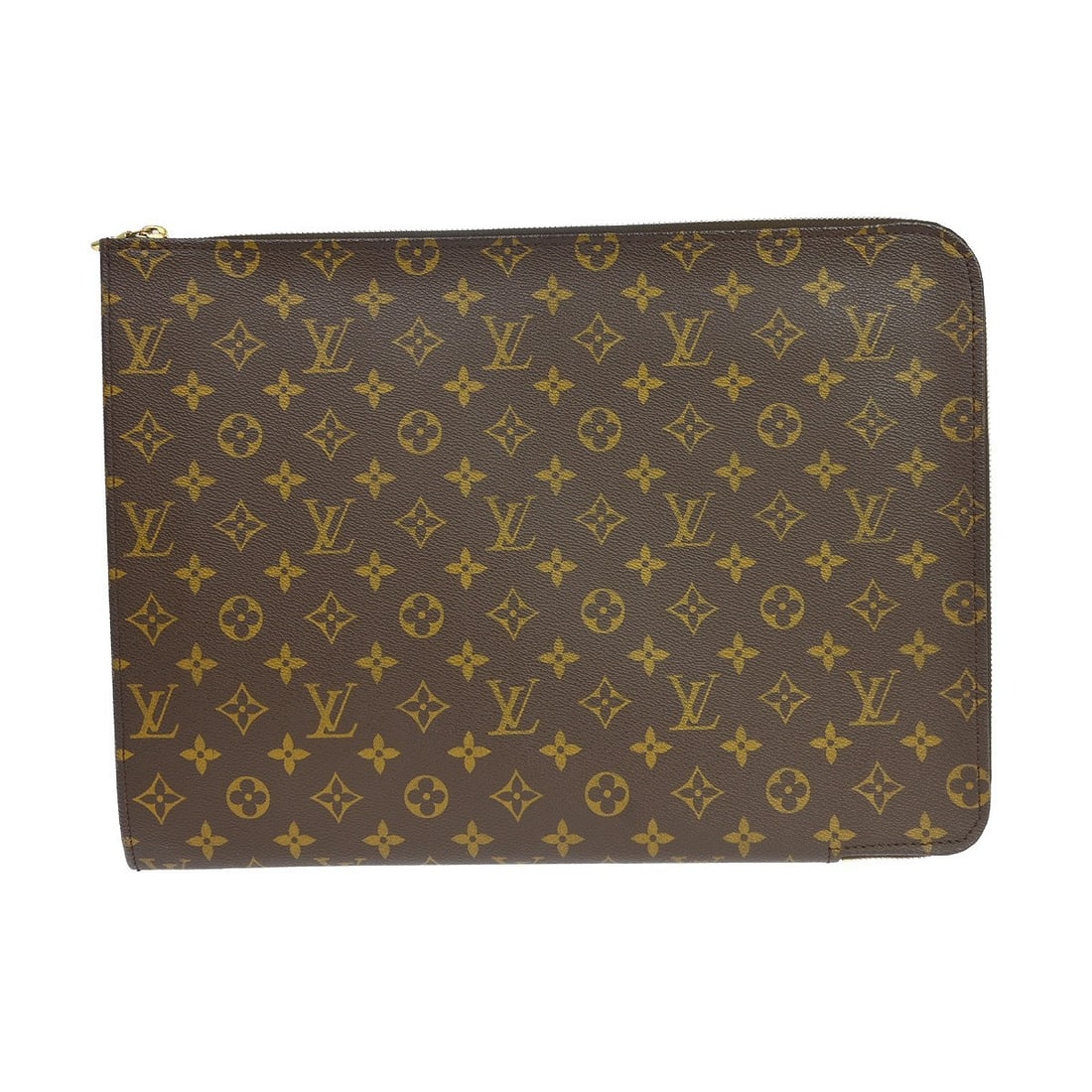 Louis Vuitton Poche Documents 38 Monogram Canvas Briefcase M53456: Louis Vuitton Poche Documents 38 Monogram Canvas Briefcase M53456 Louis Vuitton Monogram Poche Documents business bag in brown Monogram canvas, styled as a briefcase. It features a zip closure, leathe