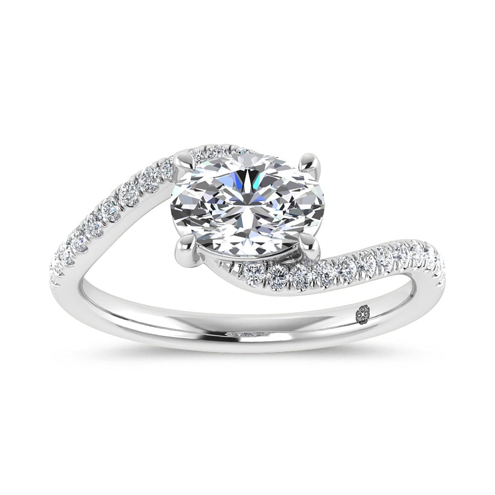 14K White Gold 2 1/6 Ct.Tw. Lab Grown Diamond Fashion Ring - Center 1 ct: 14K White Gold 2 1/6 Ct.Tw. Lab Grown Diamond Fashion Ring - Center 1 ct Crafted in sleek 14K White Gold, this fashion ring showcases lab grown diamonds totaling 2 1/6 Ct.Tw., highlighted by a 1 Ct ce