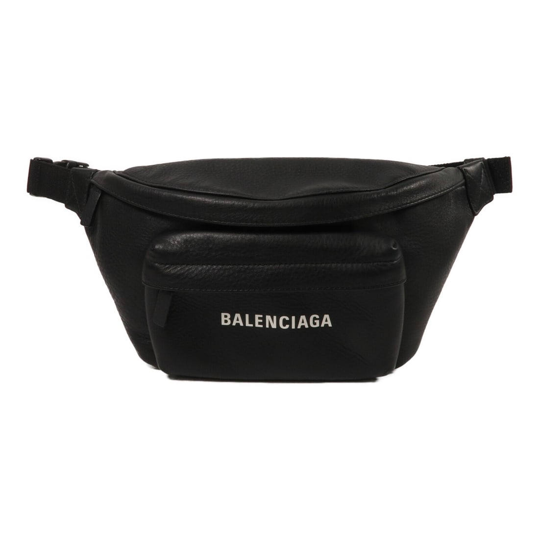 Black Calfskin Belt Bag BALENCIAGA 552375 Unisex: Black Calfskin Belt Bag BALENCIAGA 552375 Unisex Balenciaga waist bag/body bag in black calfskin leather with a zip-fastened design and black exterior. This unisex bag features one zip pocket and come