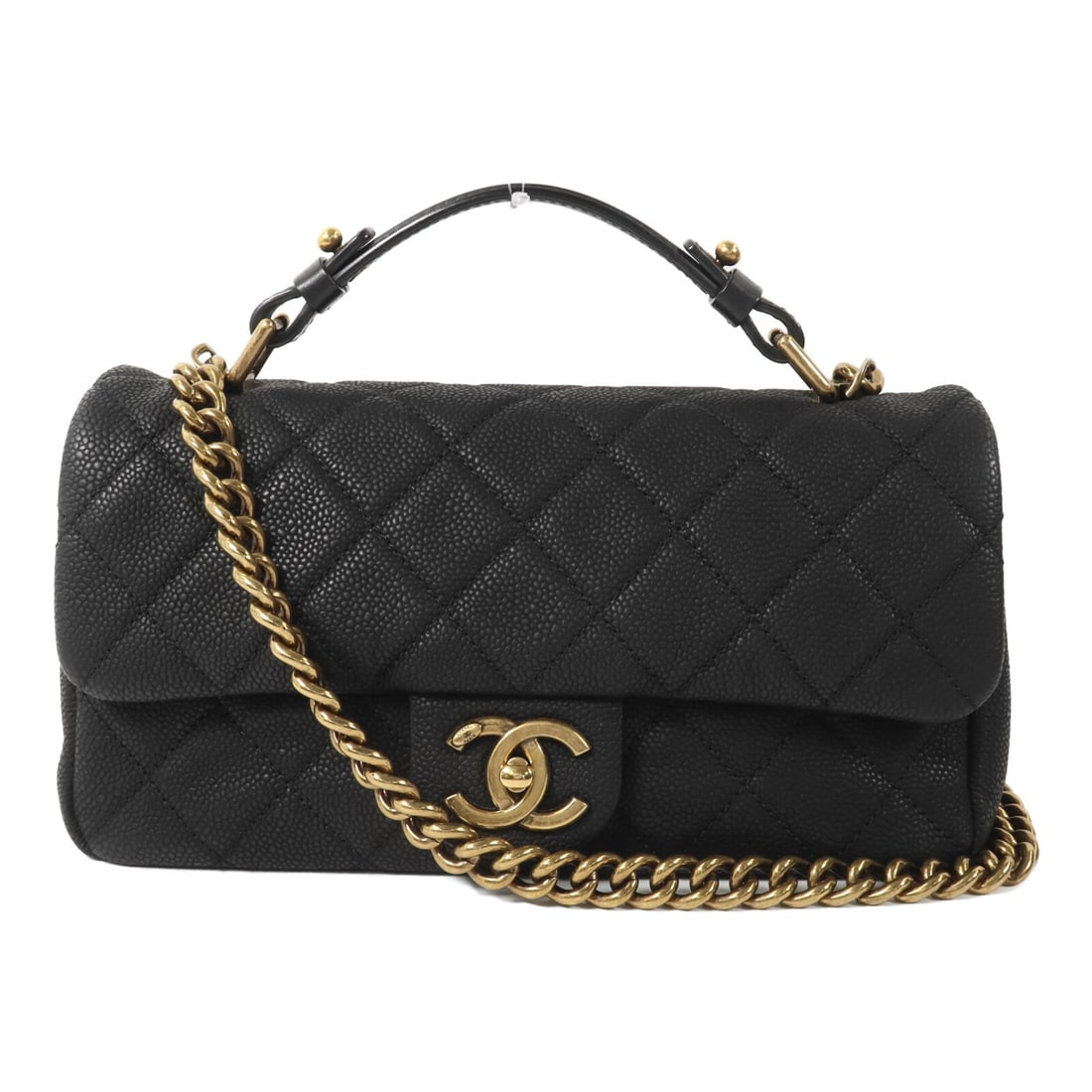 CHANEL A67622 CC 2way Shoulder Bag Black Calfskin GHW: CHANEL A67622 CC 2way Shoulder Bag Black Calfskin GHW CHANEL CC chain shoulder bag in black calfskin leather with a turn-lock closure and interior storage compartments. This women's 2-way shoulder bag