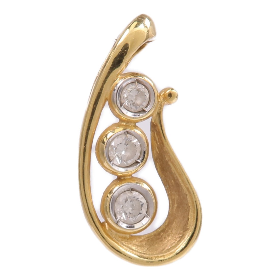 18K Yellow White Gold Diamond Pendant Top 0.40ct (1 of 6)